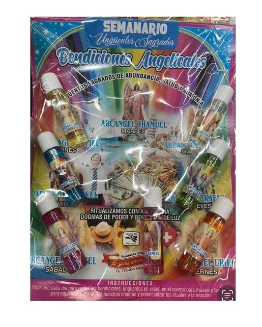 Sacred Weekly Essence of Angelic Blessings – Spiritual Oil for Body & Candle Rituals