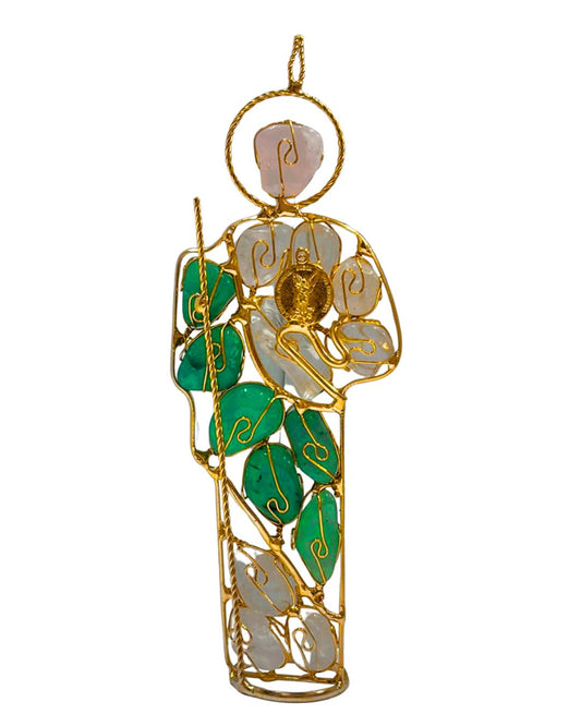 St. Judas Quartz Statue – Quartz Devotional Figurine for Miracles, Faith & Protection