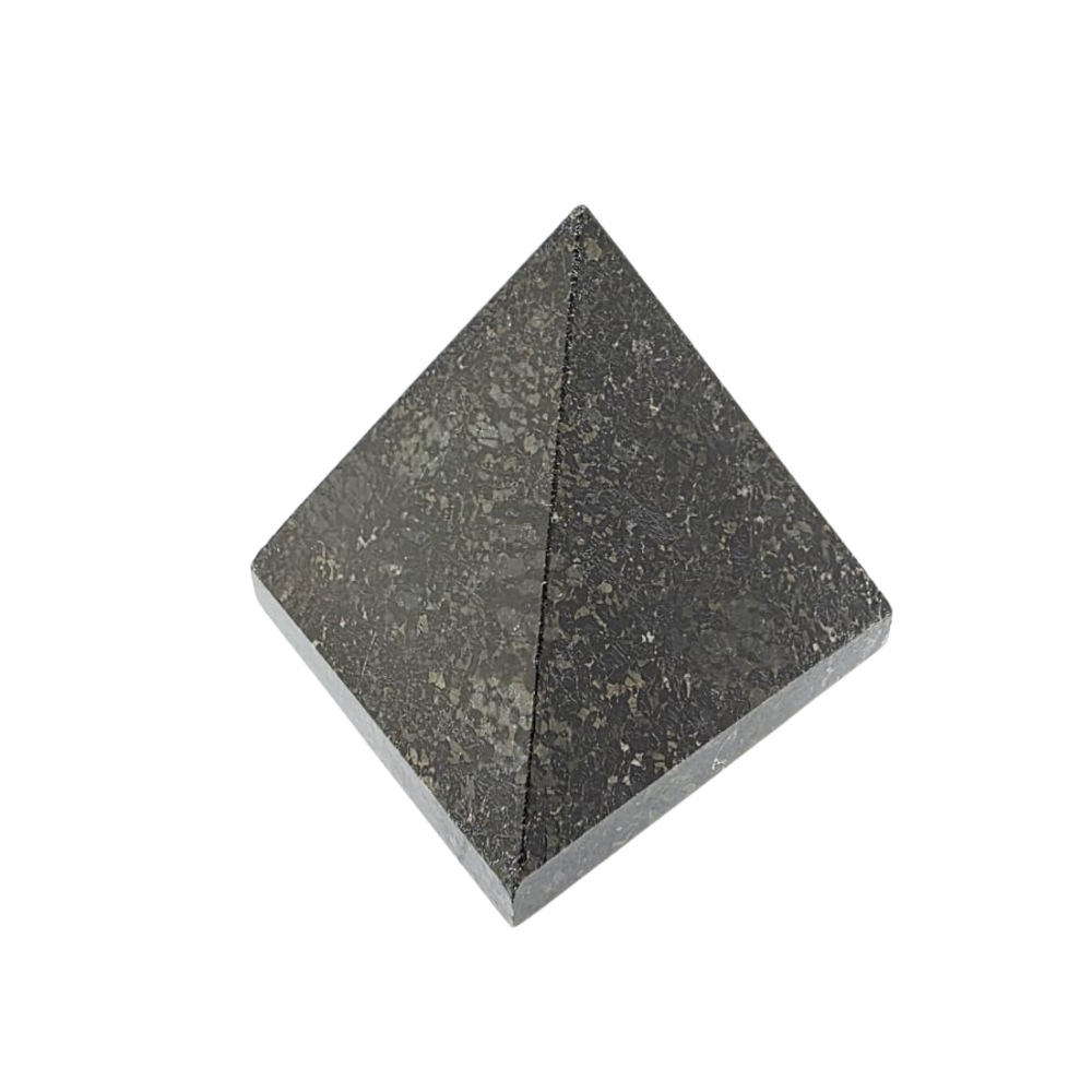 Hematite Pyramid Crystal – Polished Silverish Healing Stone for Grounding & Stability