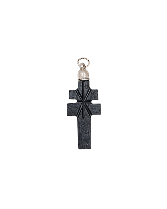 Cruz de Caravaca Azabache Necklace – Spiritual Protection Cross