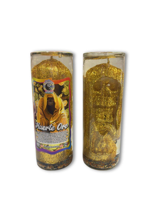 Golden Death Gel Candle for Wealth, Protection & Spiritual Power