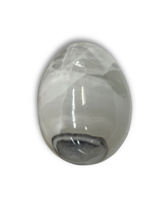 White Striped Onyx Egg – Grounding & Protective Crystal for Stability