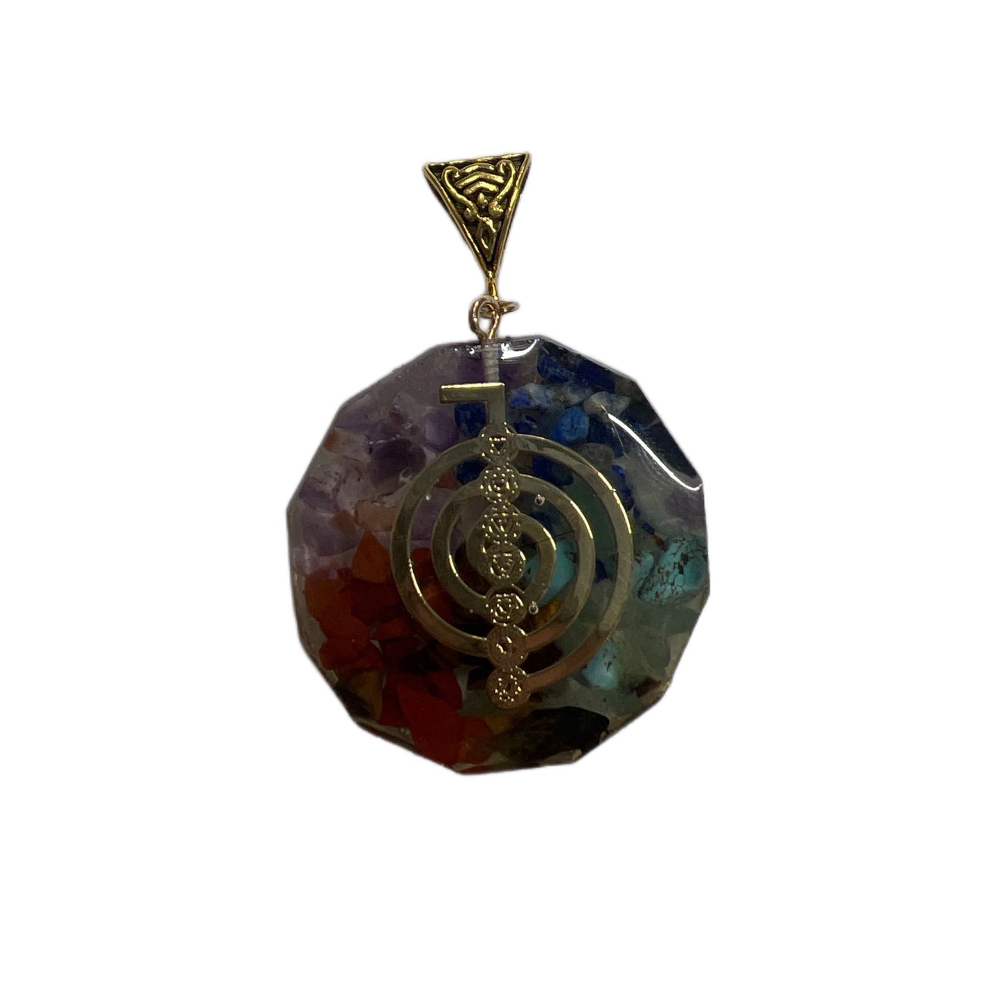 Seven Chakras Orgonite Pendant Necklace – Healing Crystal Energy Amulet for Balance