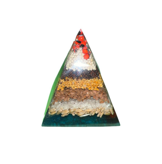 Handmade Lucky Seeds Pyramid – Prosperity & Good Fortune Amulet