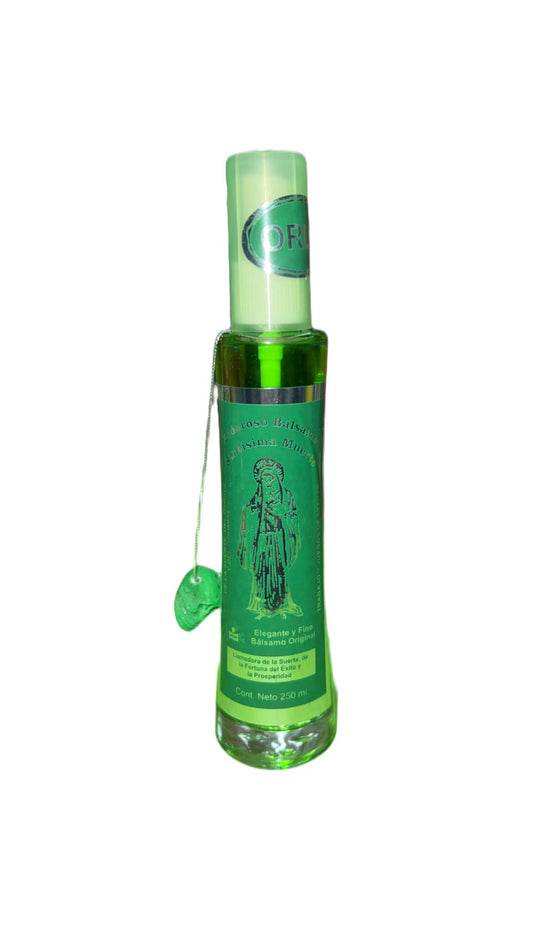 Santa Muerte Skull Tatai Perfume – Green Luck with Quartz & Resin Skull