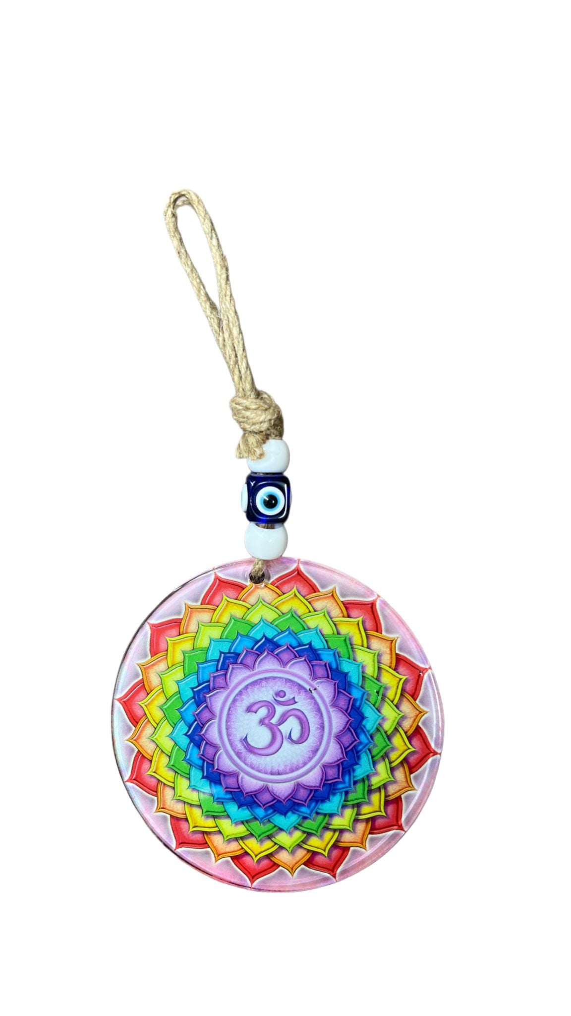 Glass OM Circle – Spiritual Harmony & Positive Energy Amulet