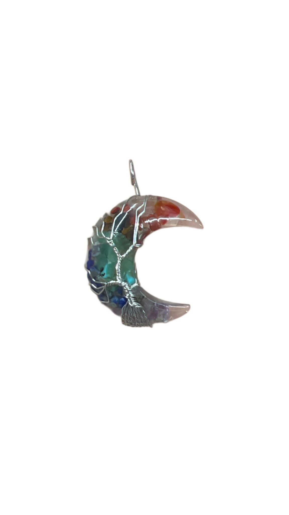 Orgonite Moon Tree of Life Pendant – Energy Balance & Spiritual Growth