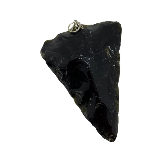 Black Obsidian Arrowhead Pendant Necklace – Protection & Strength