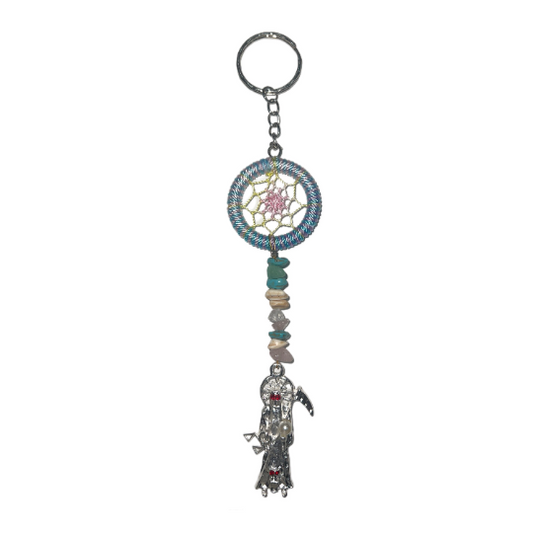 Santa Muerte Wealth Keychain – Money Drawing Amulet for Prosperity
