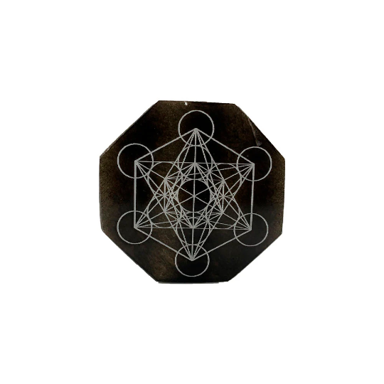 Selenite Charging Plate with Metatron's Cube Engraving