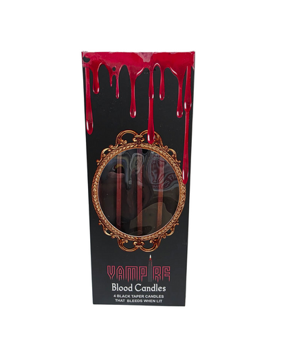 Vampire Blood Candles – Black Taper Ritual Candles that Bleed Red Wax