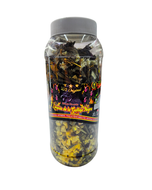 Black Hen 7-Cleansing Herb & Salt Jar – Powerful Spiritual Detox & Protection