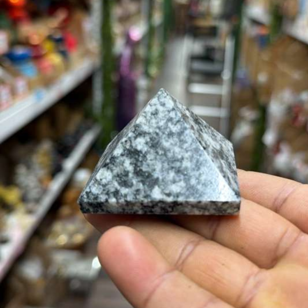 Larvikite Pyramid Crystal – Natural Gray Metaphysical Stone for Grounding & Inner Vision