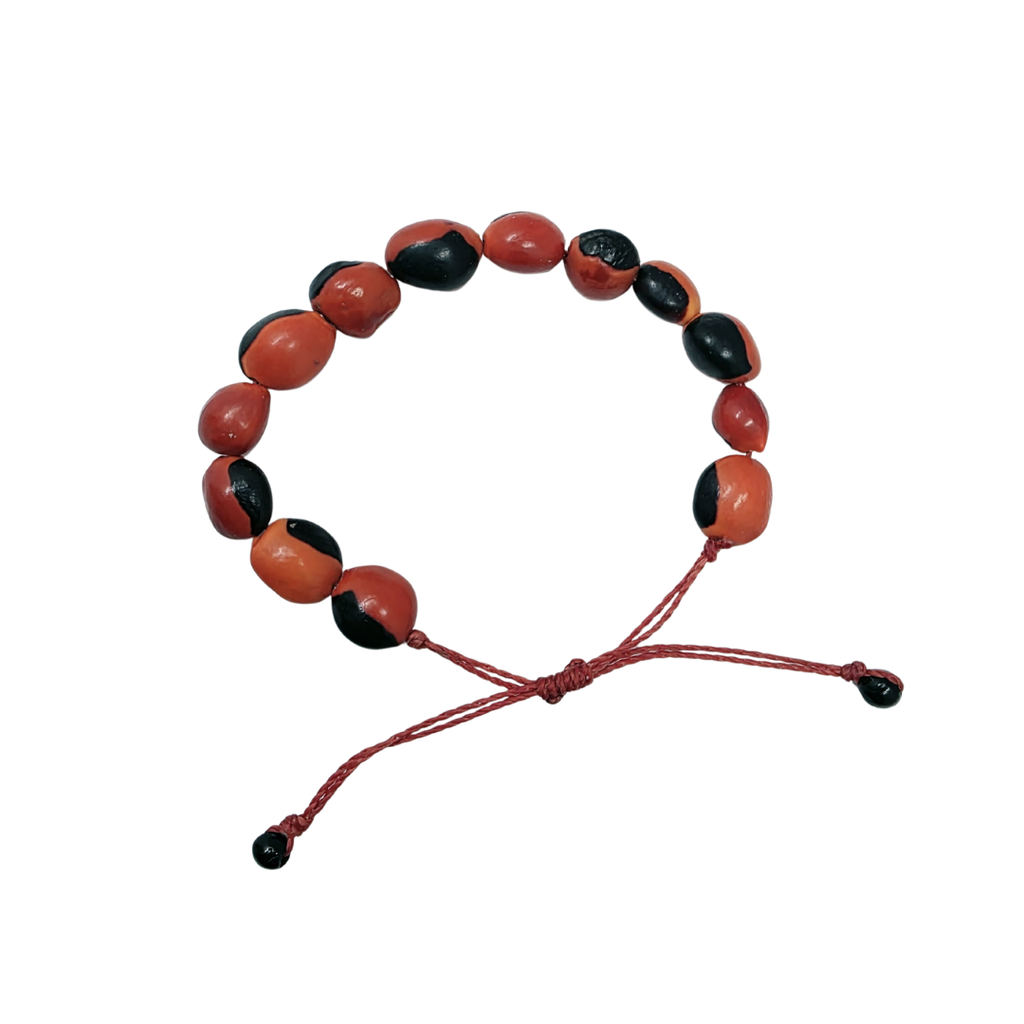 Peruvian Huayruro Seed Macrame Bracelet | Natural Protection Jewelry