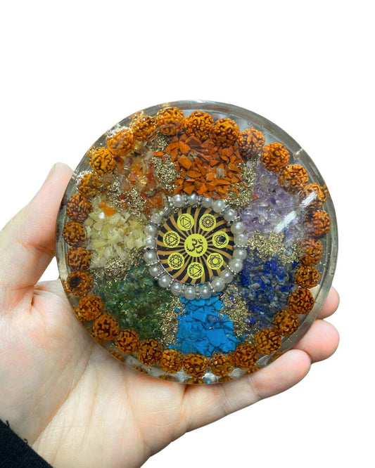 Seven Chakra Orgone Healing Coaster – Energy Balancing & EMF Protection