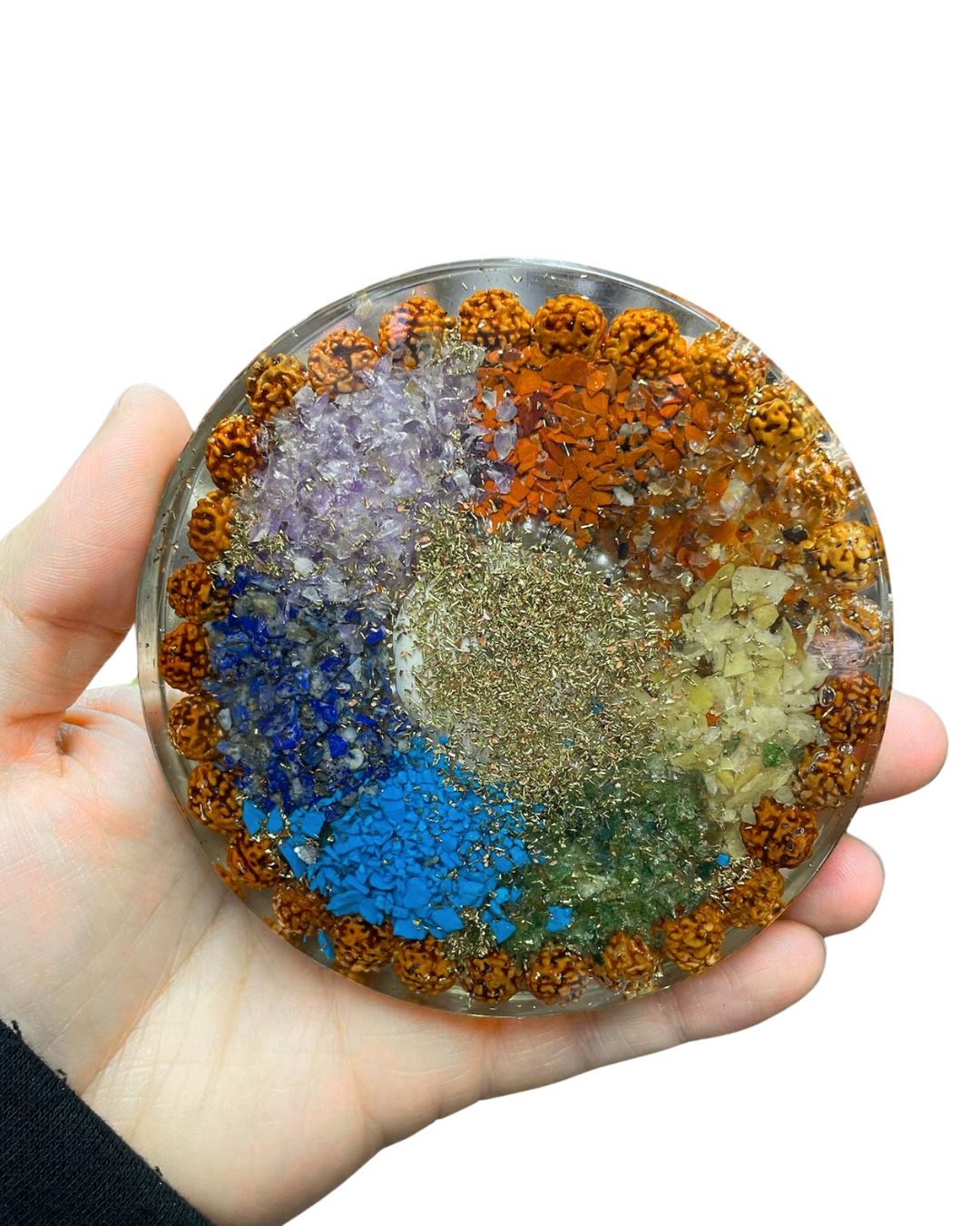 Seven Chakra Orgone Healing Coaster – Energy Balancing & EMF Protection