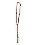 Red Santa Muerte Rosary with Gold Charm – Love, Passion & Protection