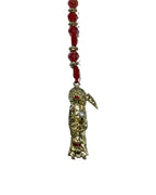 Red Santa Muerte Rosary with Gold Charm – Love, Passion & Protection