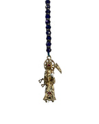 Santa Muerte Multicolor Rosary with Golden Pendant– Protection, Abundance & Devotion