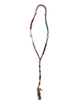 Santa Muerte Multicolor Rosary with Golden Pendant– Protection, Abundance & Devotion