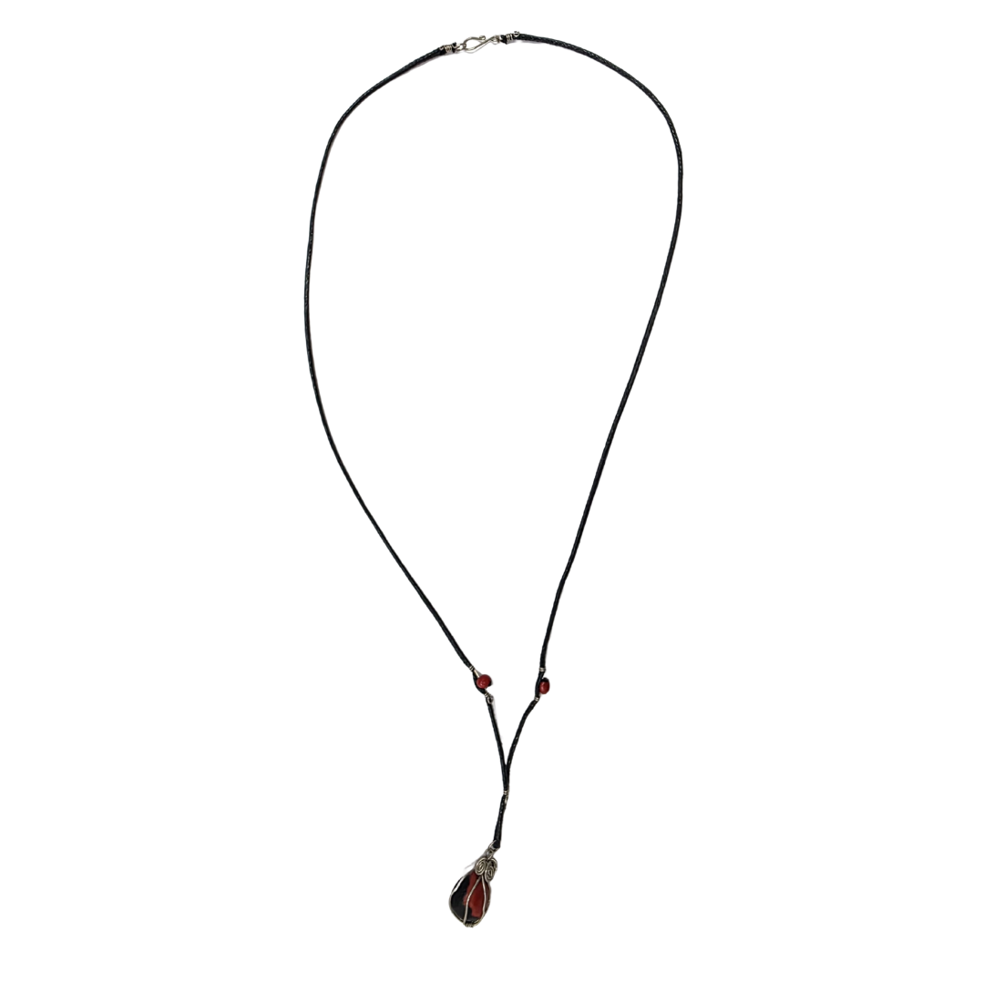Tiger Iron & Red Jasper Pendant Necklace | Grounding & Vitality