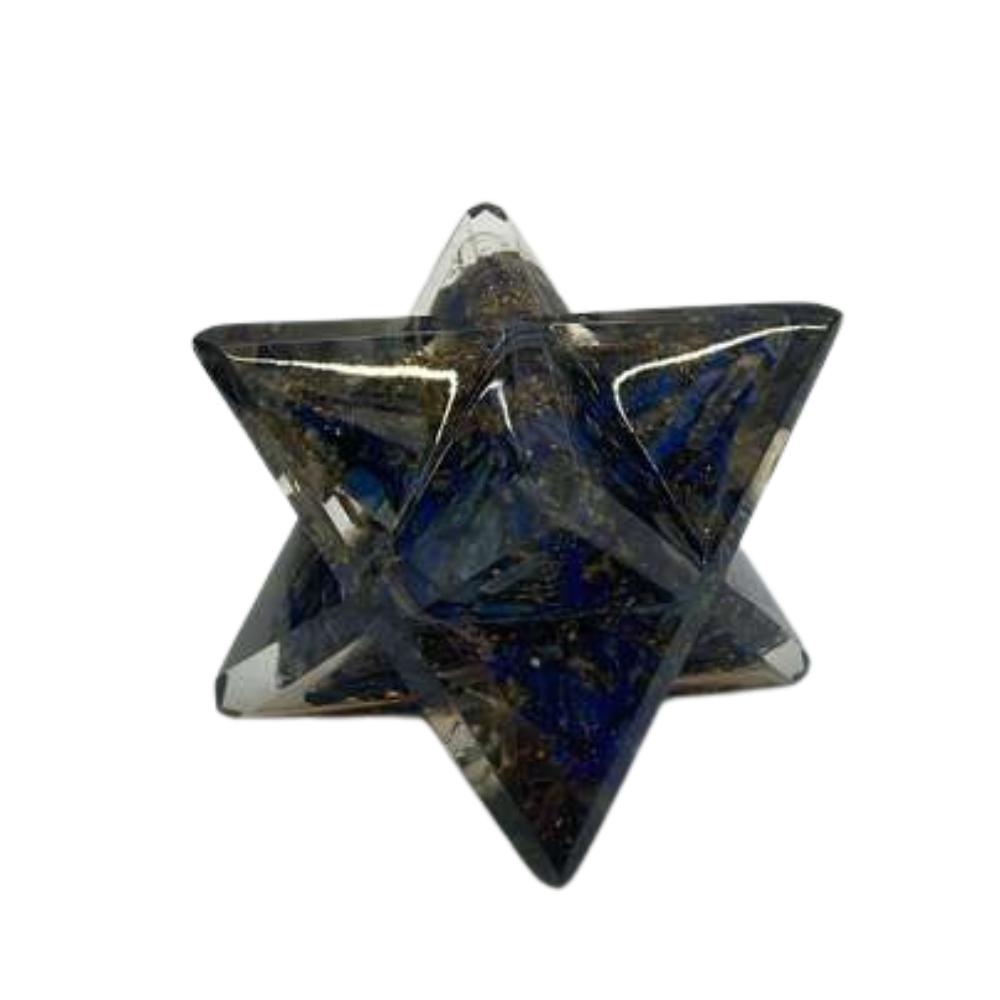 8 Pointed Orgonite Star – Hand Carved Orgone Energy Protection & Sacred Geometry Decor