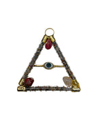 Evil Eye Triangle with 7 Quartz – Spiritual Protection & Energy Balance