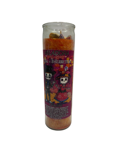 Prepared Orange Candle Día de Muertos – Spiritual Energy & Ancestral Light Candle
