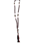 Santa Muerte Red & Black Rosary with Skulls – Protection, Strength & Spiritual Defense