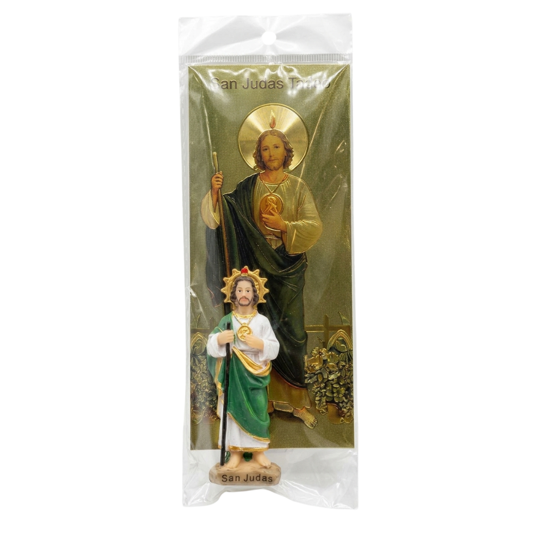 Saint Jude Figure with Wealth Dollar | San Judas Altar Statue & Money Talisman
