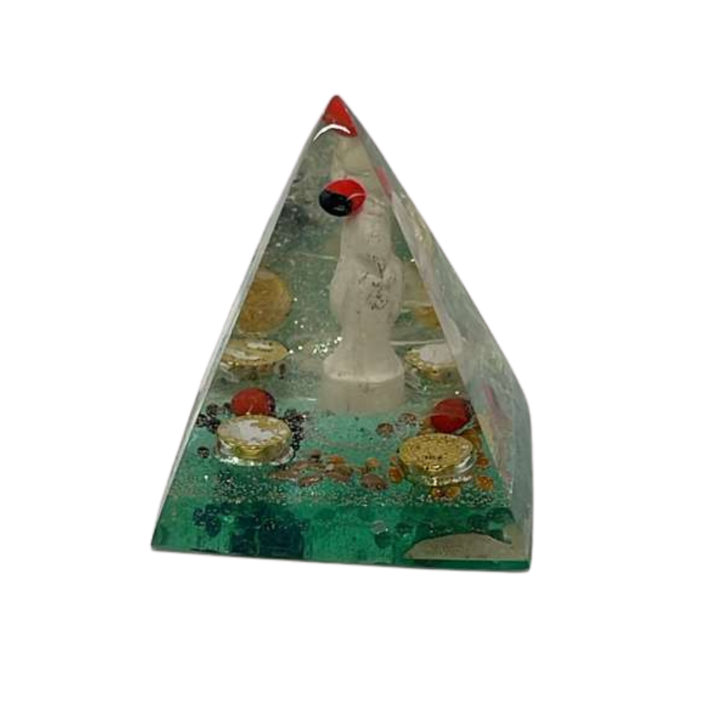 Orgonite Pyramid Santa Muerte – Protection, Cleansing & Spiritual Power