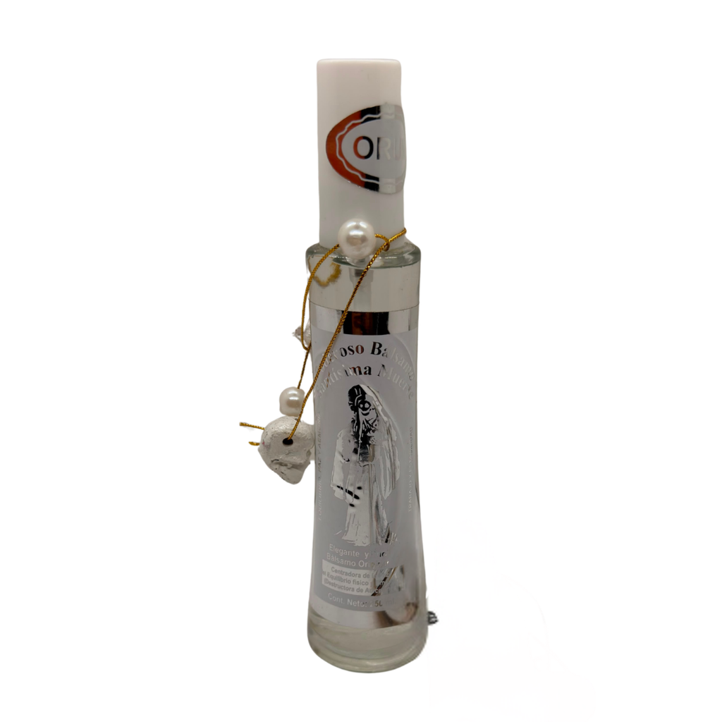 Santa Muerte Skull Perfume - Spiritual Luck, Protection & Power Mist with Natural Quartz & Resin Skull