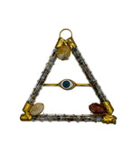 Evil Eye Triangle with 7 Quartz – Spiritual Protection & Energy Balance