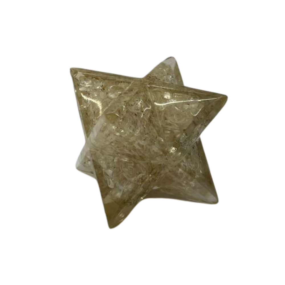8 Pointed Orgonite Star – Hand Carved Orgone Energy Protection & Sacred Geometry Decor