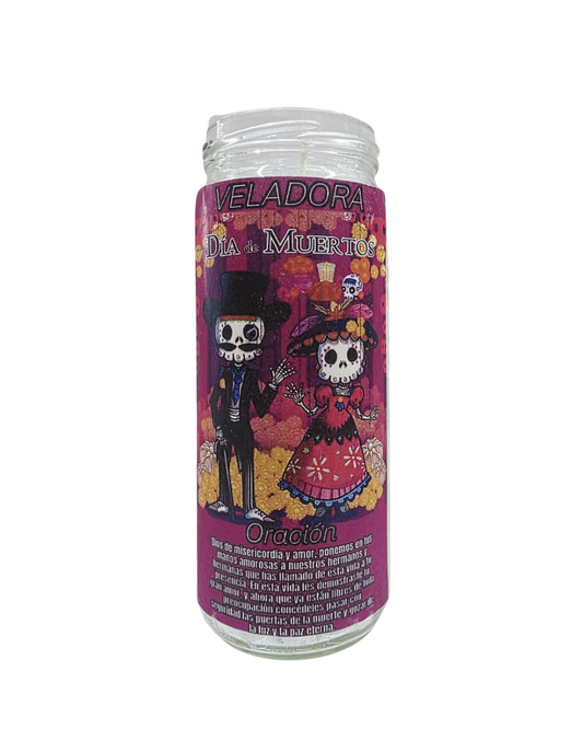 Día de Muertos White Candle – Coconut Wax Offering Candle for Ancestors
