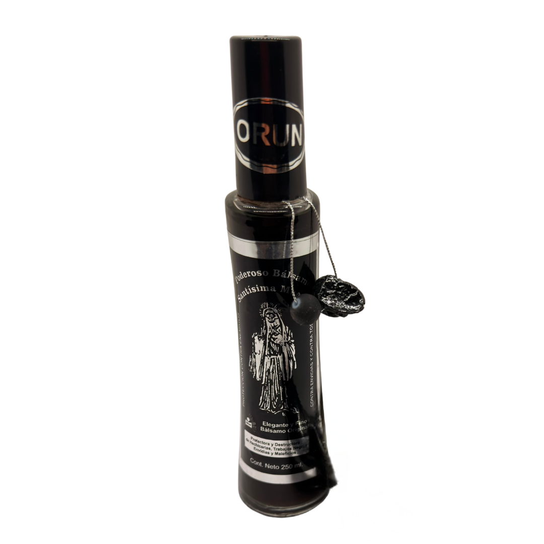 Santa Muerte Skull Perfume - Spiritual Luck, Protection & Power Mist with Natural Quartz & Resin Skull