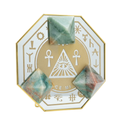 Triad Crystal Grid Set | Green Aventurine Pyramids & Mirror Altar