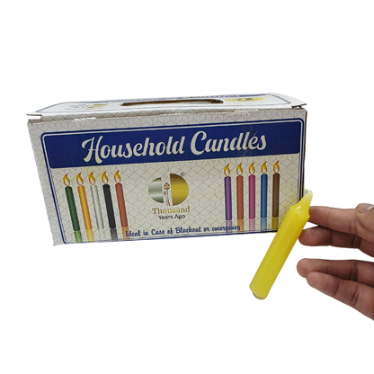 Yellow Household Candles (72 Pack) – Non-Drip Spiritual, Ritual & Emergency Use Candles