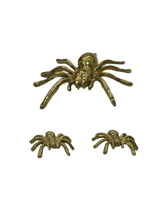 Brass Spider Set (3 Pieces) – Ritual Protection & Spiritual Cleansing