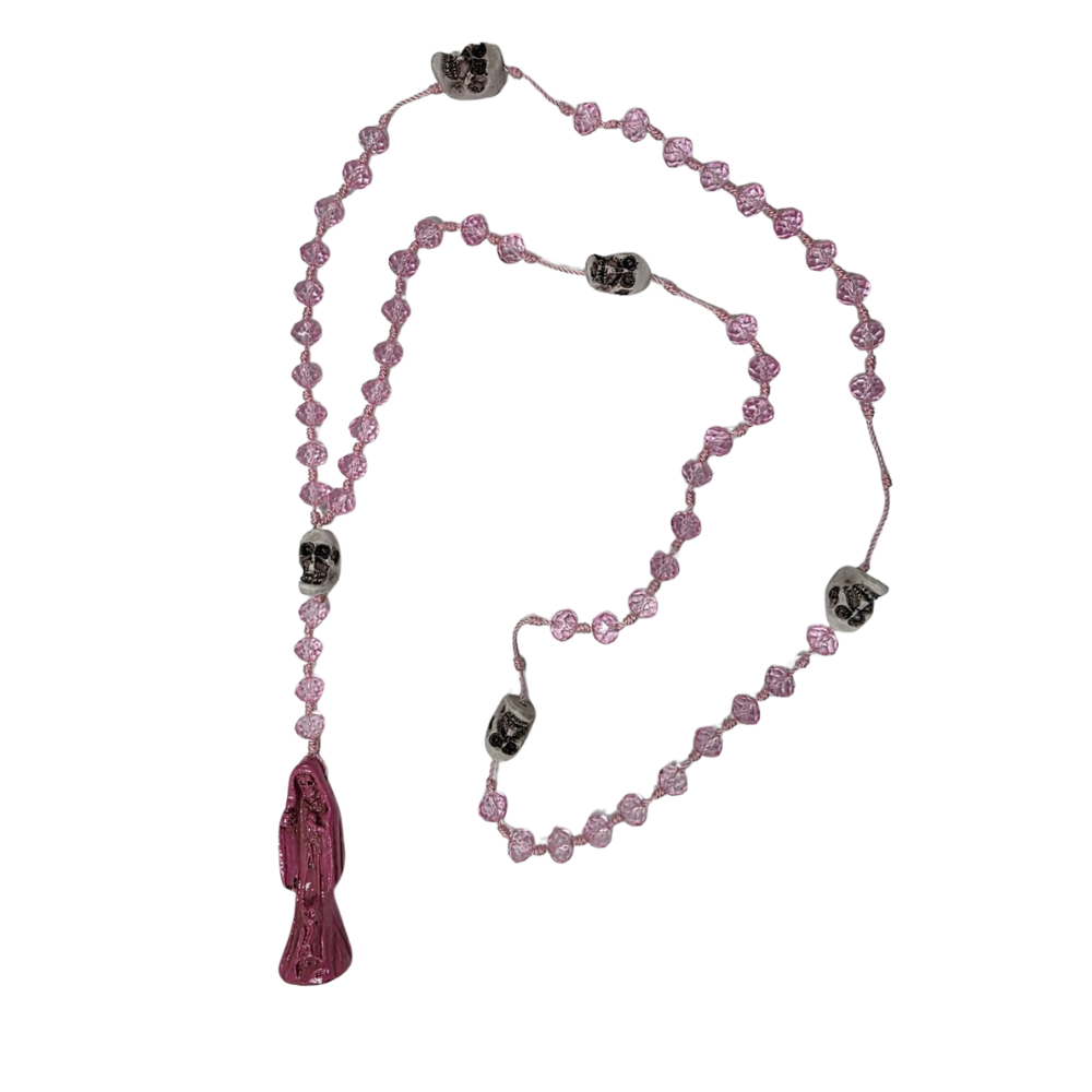 Santa Muerte Pink Rosary – Love, Emotional Healing & Relationship Blessings