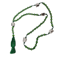 Santa Muerte Green Rosary – Prosperity, Success & Financial Blessings Devotional Necklace