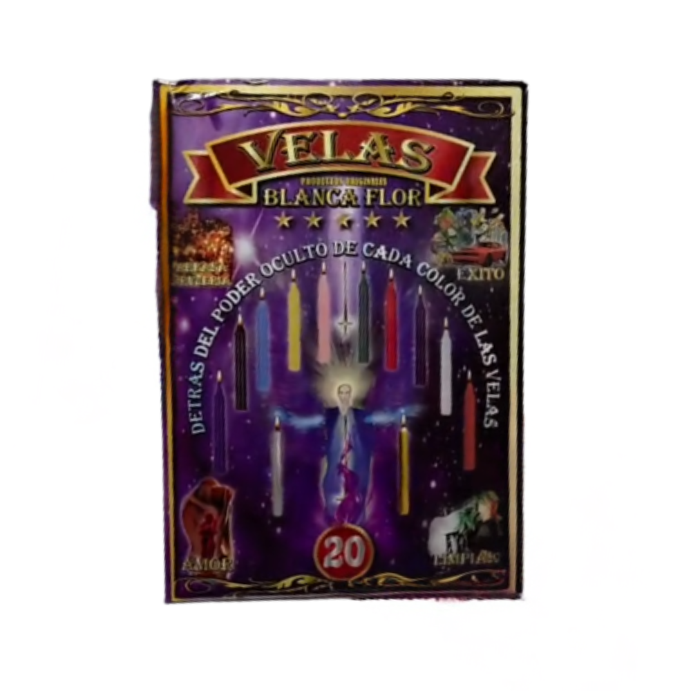 Blanca Flor Blue Candles (20 Pack) – Spiritual Cleansing, Peace & Healing Ritual Candles