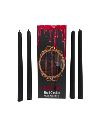 Vampire Blood Candles – Black Taper Ritual Candles that Bleed Red Wax