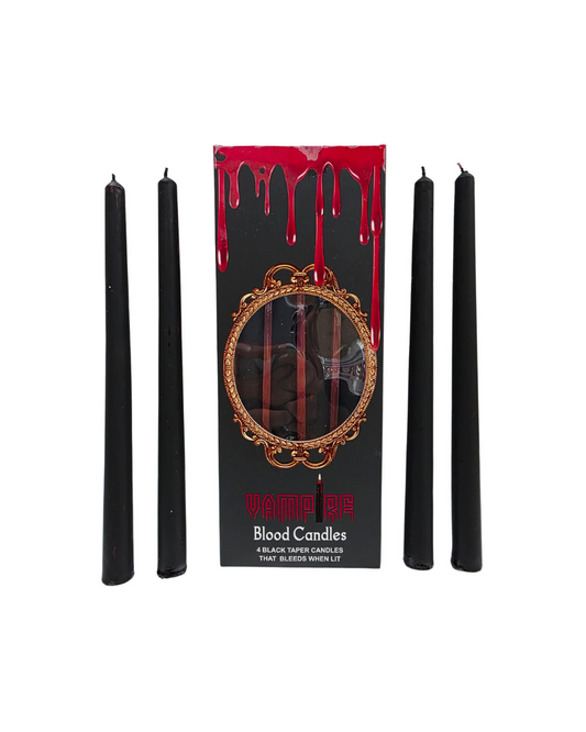 Vampire Blood Candles – Black Taper Ritual Candles that Bleed Red Wax