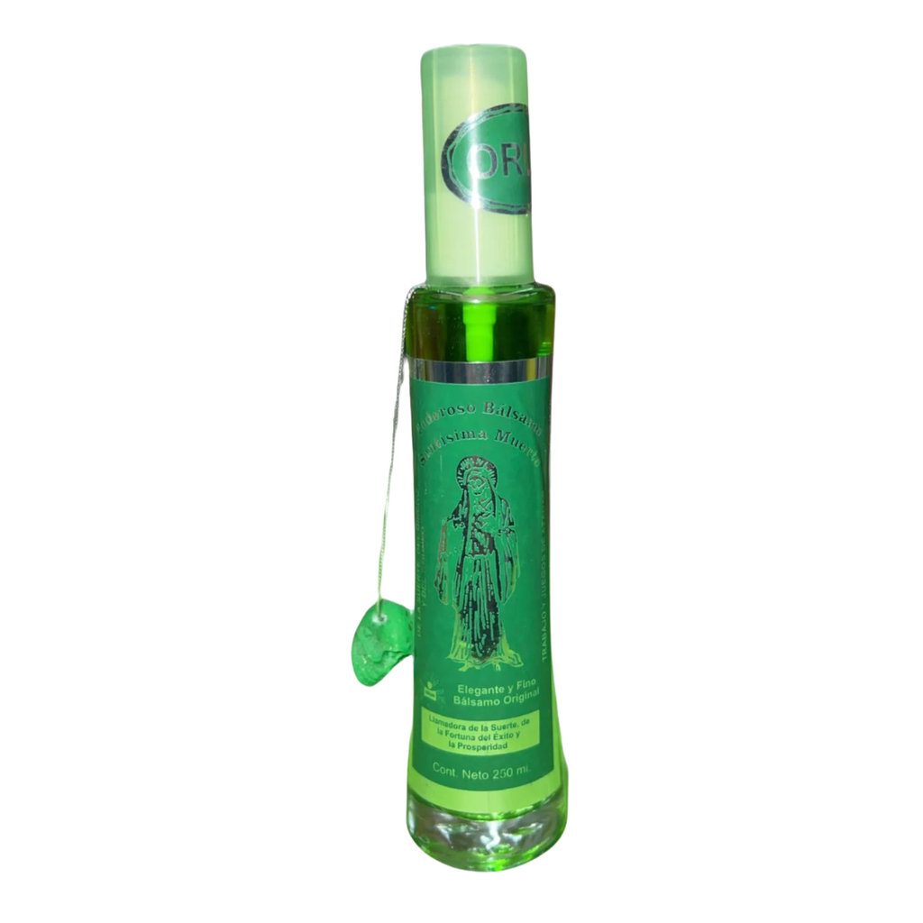 Santa Muerte Skull Perfume - Spiritual Luck, Protection & Power Mist with Natural Quartz & Resin Skull