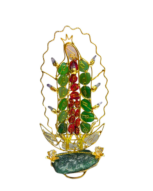 Virgen de Guadalupe Quartz Statue – Spiritual Protection & Divine Feminine Energy
