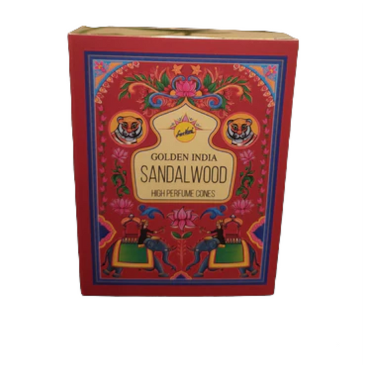 Golden India Incense Cones - Sandalwood