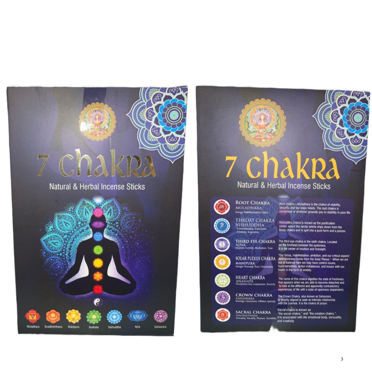 7 Chakra Natural Incense Sticks Gift Set - Assorted 7-Pack for Meditation and Aromatherapy