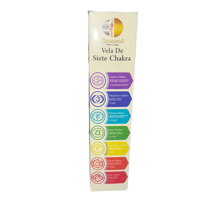 Seven Chakra Candle - Rainbow Meditation Candle for Spiritual Healing