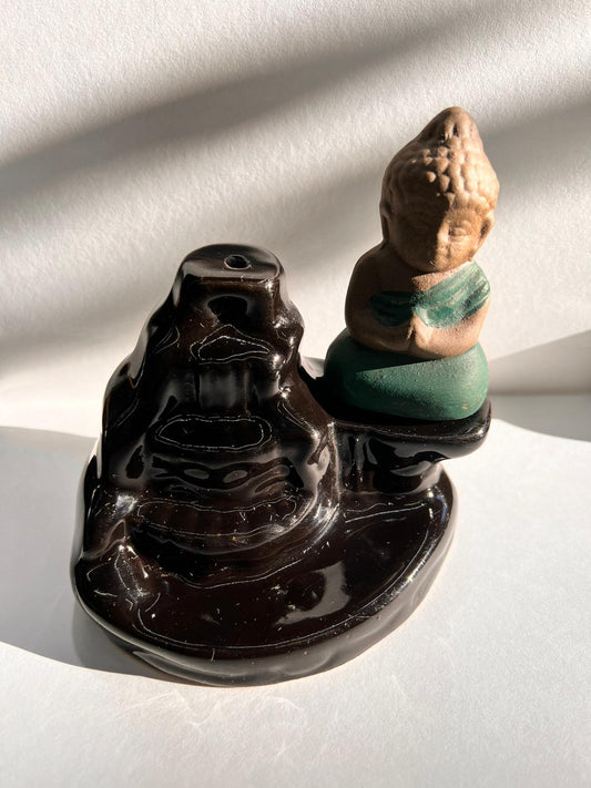 Serenity Cascade Ceramic Buddha Incense Burner